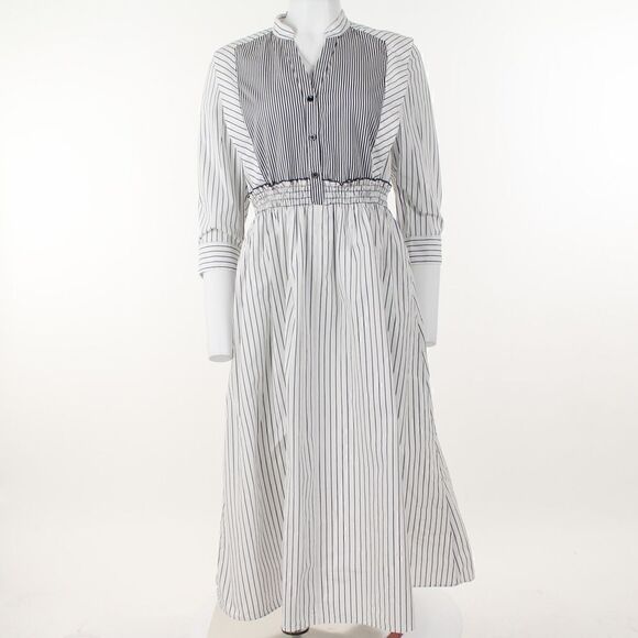 Sandro Alison Striped Cotton MIDI Dress - Picture 2 of 5